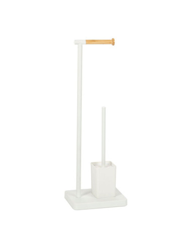 Porte-rouleau de brosse wc en métal blanc ba72127 andrea house