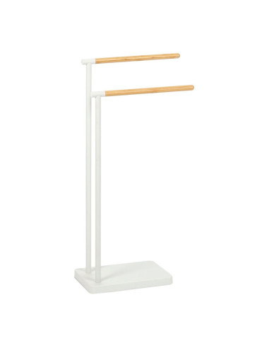 Porte-serviettes sur pied en métal blanc 30x20x78cm ba72128 andrea house