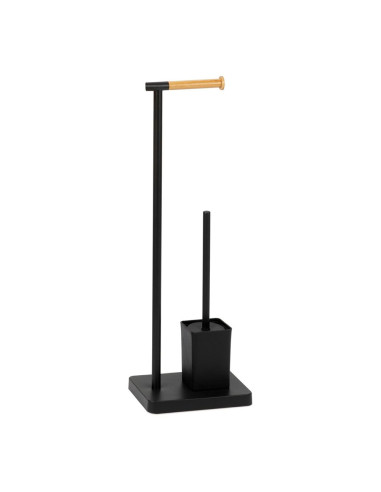 Porte-rouleau de brosse wc en métal noir ba72129 andrea house