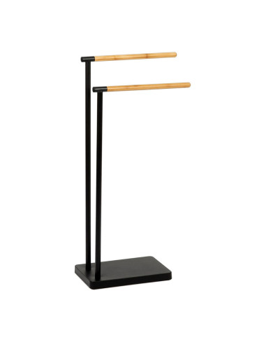 Porte-serviettes sur pied en métal noir 30x20x78cm ba72130 andrea house