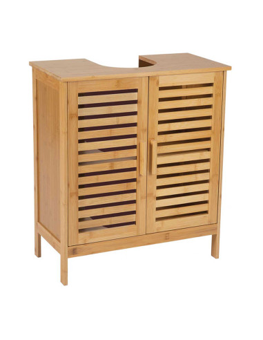 Meuble sous-lavabo en bambou 60x30x62cm ba73151 andrea house