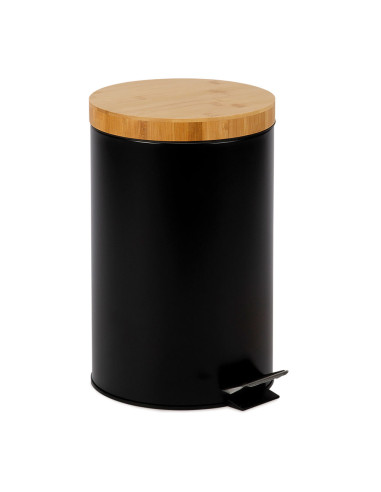 Poubelle de cuisine en métal noir 12 l cc72108 andrea house