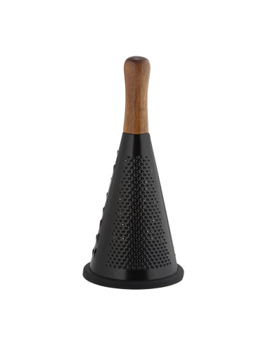 Rape en acier inoxydable noir/acacia cc73014 andrea house