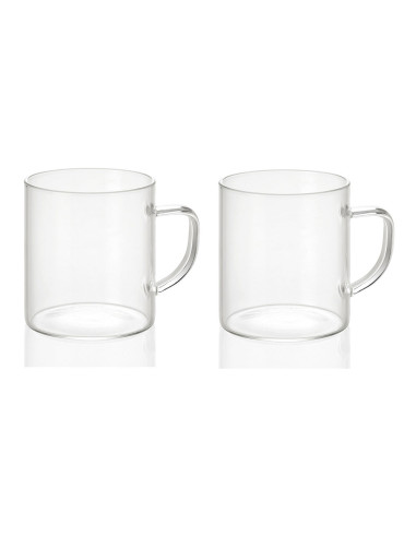 Ensemble de 2 verres en verre 300ml ø7,5x8,5cm ms19209 andrea house