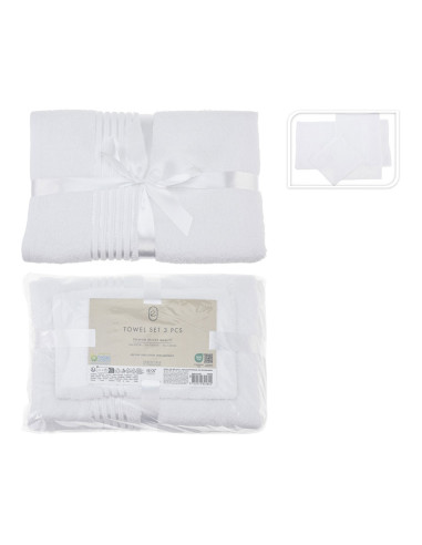 Ensemble de 3 serviettes de bain de couleur blanche spéciales pour la salle de bain