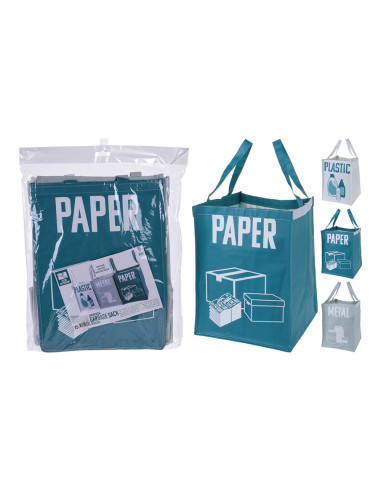 Ensemble de 3 sacs poubelles réutilisables spéciaux pour le camping de dimensions 30x30x39cm