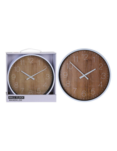 Horloge murale en effet bois de ø25cm.