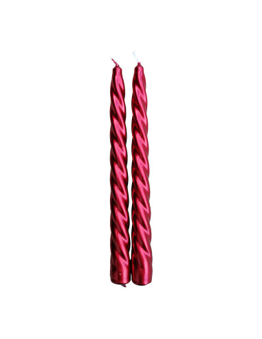 Pack 2 bougies décoratives rouges ø2x24cm magic lights