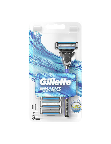 Rasoir gillette mach3 start + 3 remplacements