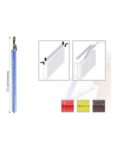 Brosse de nettoyage radiateur 72cm couleurs assorties mauris.