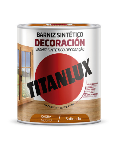 Vernis synthétique décoration acajou satiné 750ml titanlux m11100434