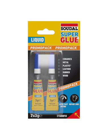 Soudal super colle liquide 2 x 3g 160037