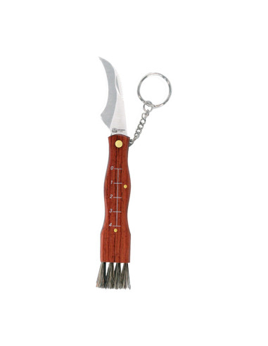 Couteau de poche à champignons en acier inoxydable avec porte-clés + gaine de lame 6,5cm imex el zorro.