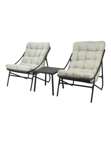 Ensemble de jardin 3 pièces avec coussin inclus