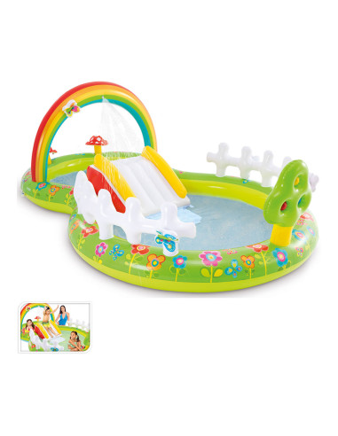 Piscine gonflable pour enfants avec toboggan 290x180x104cm