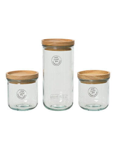 Ensemble de 3 pots de stockage en verre 100% recyclé 869702