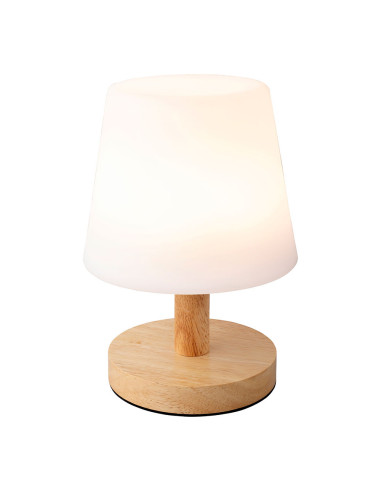 Lampe led blanche de 22cm pour intérieur et extérieur avec finition en bois 894386