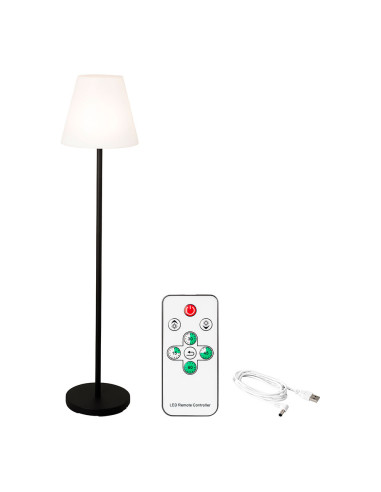 Lampe de sol rechargeable blanche et noire pour intérieur et extérieur avec télécommande 150cm 894459