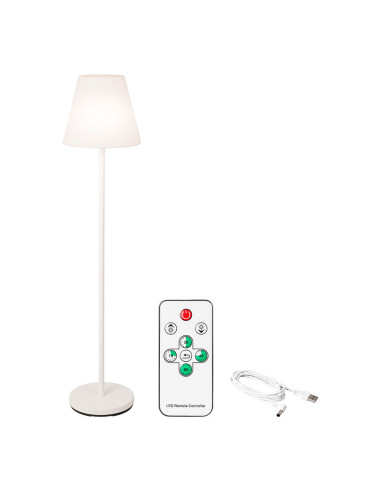 Lampe de sol rechargeable blanche pour intérieur et extérieur avec télécommande 150cm 894460