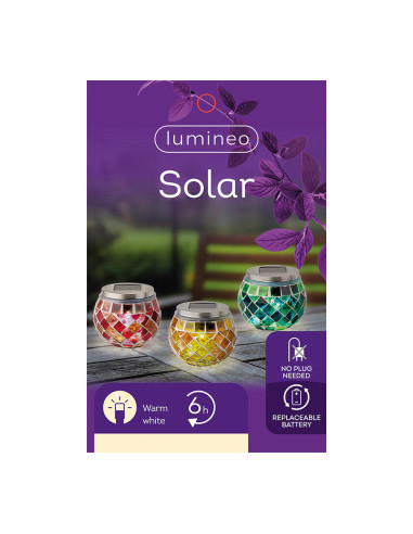 Led solaire design mosaïque 9cm couleurs variées 894596