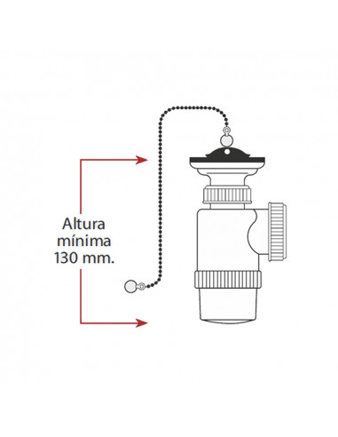 Mini siphon bouteille extensible v70 chaînette et bouchon