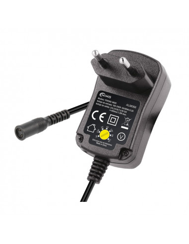 Alimentation électronique 12v 600 mah 7.2w avec sélecteur réglable de 3v à 12v