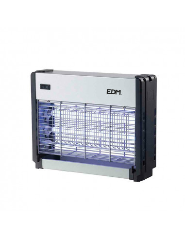 Exterminateur d'insectes électronique professionnel 2x8w 33x9x26cm couleur chrome/noir edm