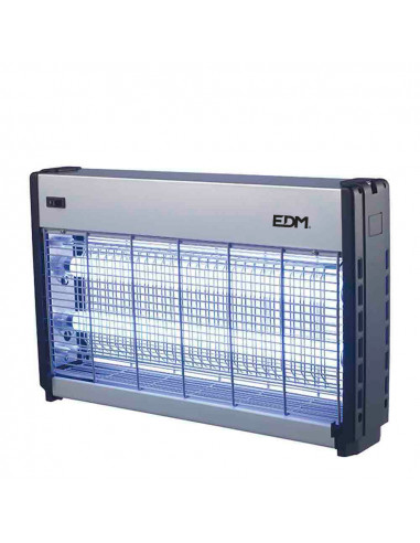 Exterminateur d'insectes électronique professionnel 2x15w 49x10x31cm couleur chrome/noir edm