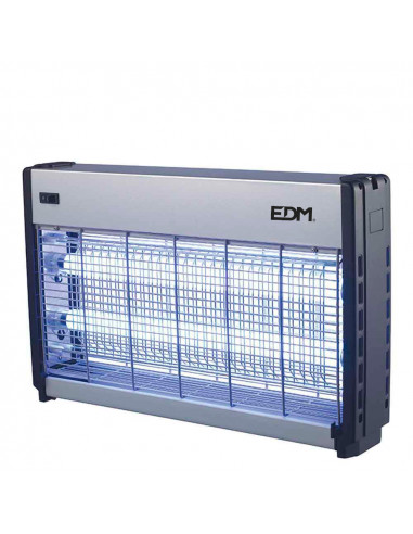 Exterminateur d'insectes électronique professionnel 2x20w 64x10x36cm couleur chrome/noir edm