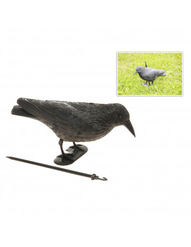 Épouvantail anti-oiseau en forme de corbeau 19x39cm