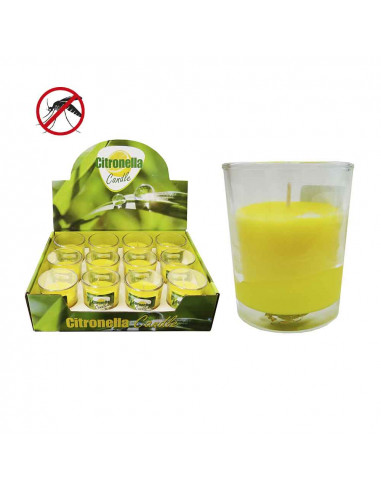 Bougie citronelle 50g avec contenant en verre ø6x5cm euro/uni.