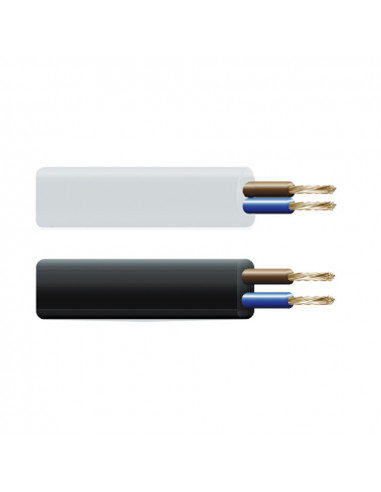 Câble électrique haut-parleur plat 2x0.75mm doré (audio) euro/mts