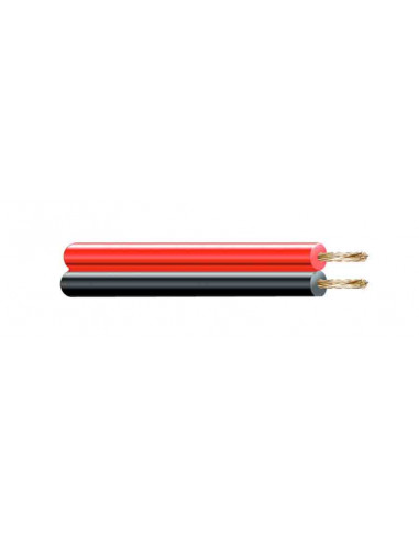 Câble audio parallel rouge et noir 2x0,75mm euro/mts (petite bobine ø180x60mm)
