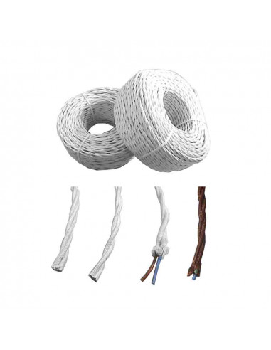 Câble parallel textile torsadé 2x1,5mm noir euro/mts
