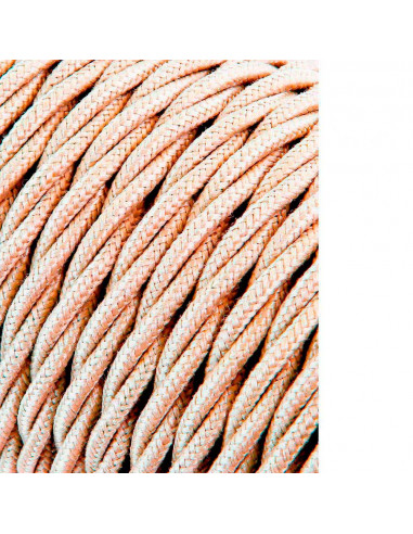 Câble textile tressé 2x0,75mm c-15 beige soie 25m