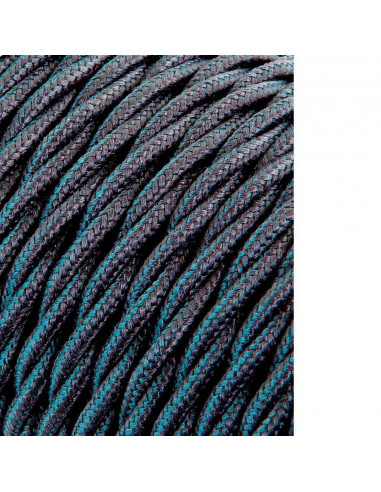 Câble textile tressé 2x0,75mm c-63 soie gris foncé 25m