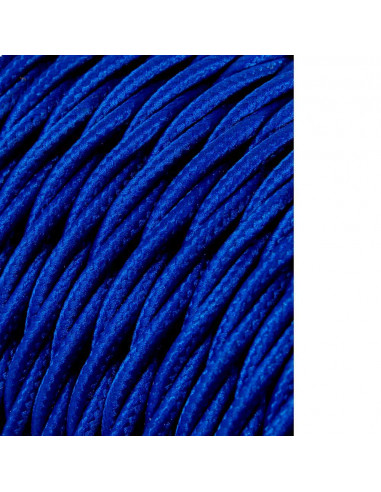 Câble textile tressé 2x0,75mm c-75 bleu soie 25m