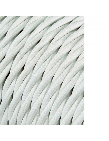 Câble textile tressé 2x0,75mm c-01 aluminium soie blanc 25m