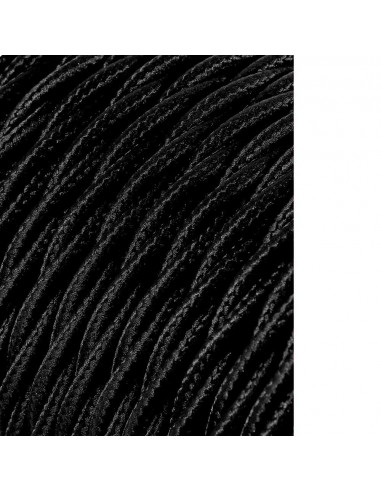 Câble textile tressé 2x0,75mm c-41 noir soie 25m