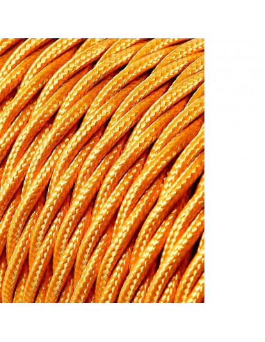 Câble textile tressé 2x0,75mm c-45 or mat soie 25m