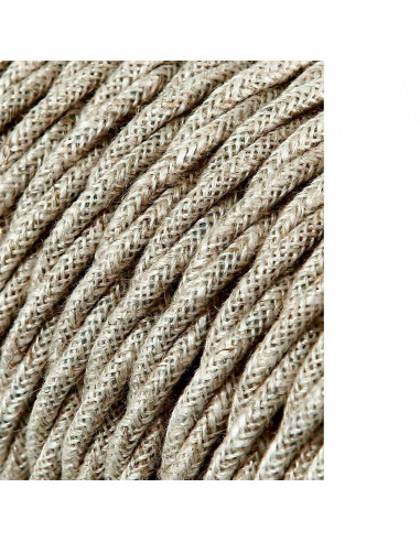 Câble textile tressé 2x0.75mm lin 25m