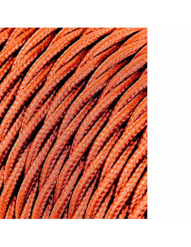 Câble textile tressé 2x0,75mm c-20 soie marron 25m