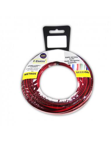 Bobine câble parallel 2x1,5mm noir/rouge 20m (audio)