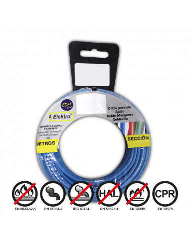 Bobine fil électrique flexible 1,5mm bleu sans halogène 5m