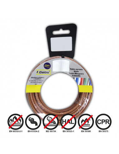 Bobine fil électrique flexible 1,5mm marron sans halogène 5m