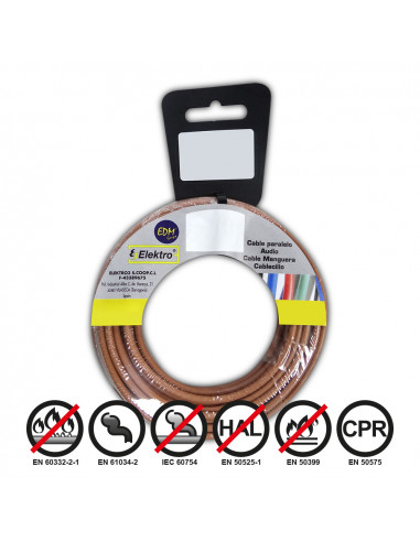 Bobine fil électrique flexible 2,5mm marron sans halogène 5m