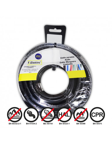 Bobine fil électrique flexible 2,5mm noir sans halogène 20m