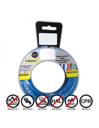 Bobine fil électrique flexible 4mm bleu sans halogène 50m