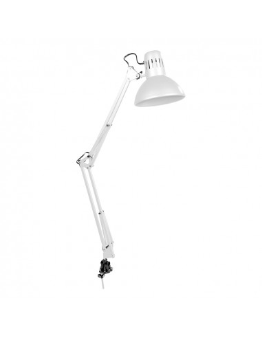 Lampe (architecte) modèle melbourne avec pince de fixation couleur blanche e27 60w edm