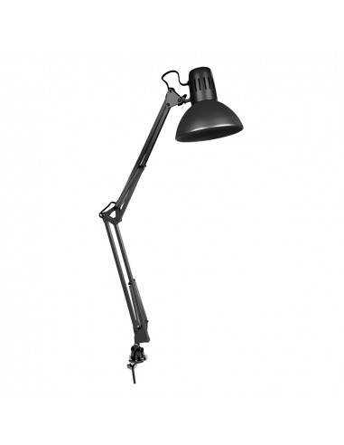 Lampe (architecte) modèle melbourne avec pince de fixation couleur noir e27 60w edm